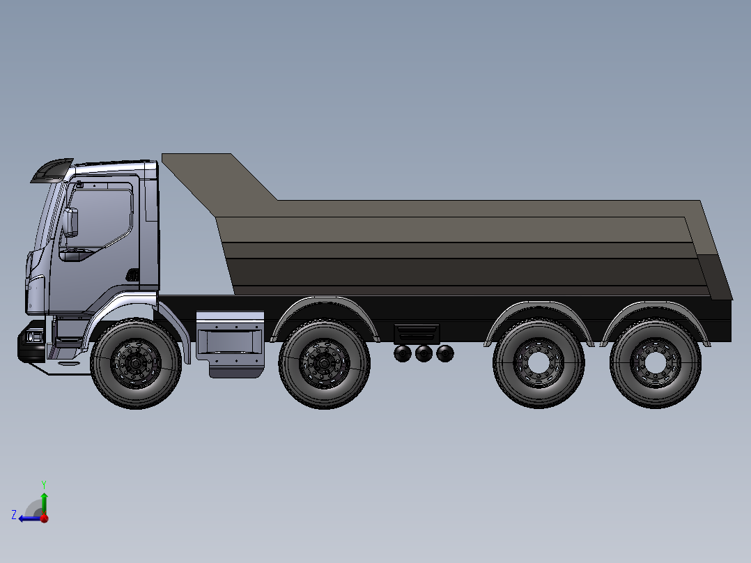 15.沃尔沃重卡 3d模型图纸右视图