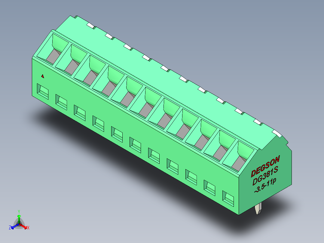 DG381S-3.5-11P-14-00AH正等轴测图