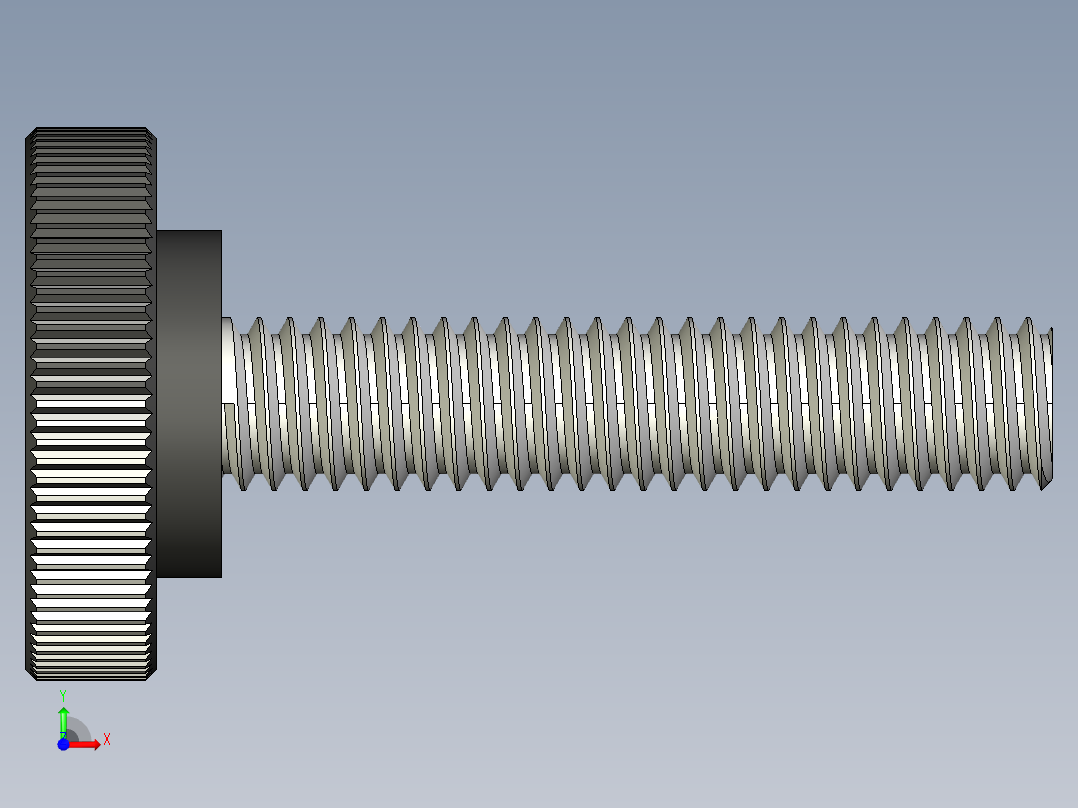 滚花旋钮-Knurled Knob 0.312x1.000x1.500.STEP前视图