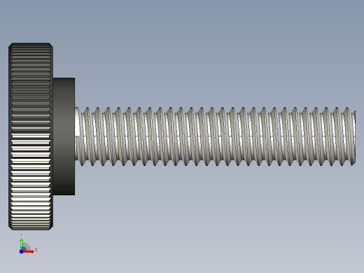 滚花旋钮-Knurled Knob 0.312x1.000x1.500.STEP前视缩略图