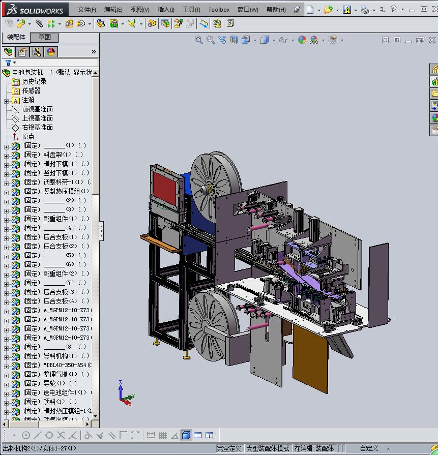 结构复杂的电池包装机