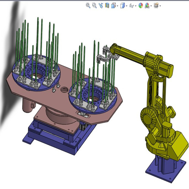 机器人自动上料装置3D图 自动化设备3D图纸3D模型