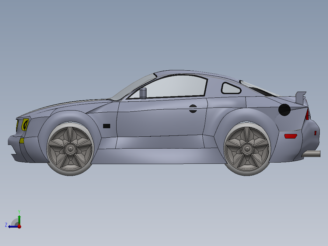 福特野马右视图