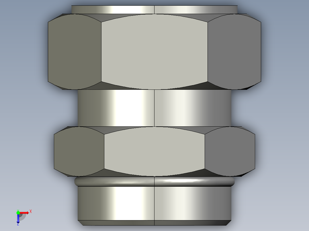 卡套式工业通用硬管接头24_f5bu-s俯视图