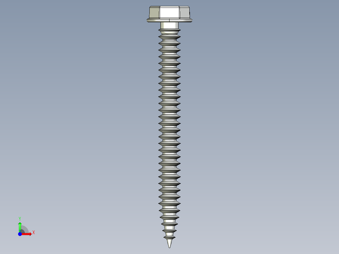 紧固件-IGES Hex Head Screw-02前视图