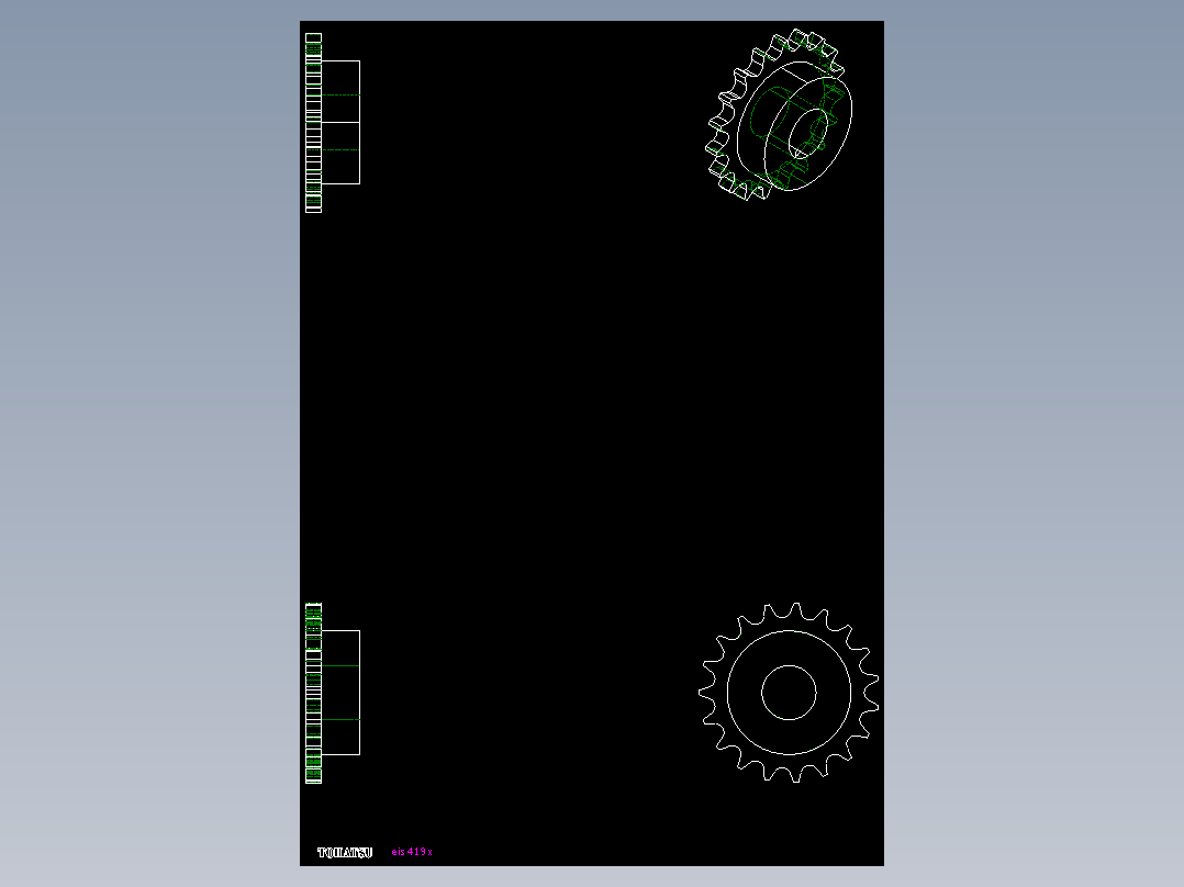 鏈輪惰輪EIS-X-2D多系列多零件图纸模型