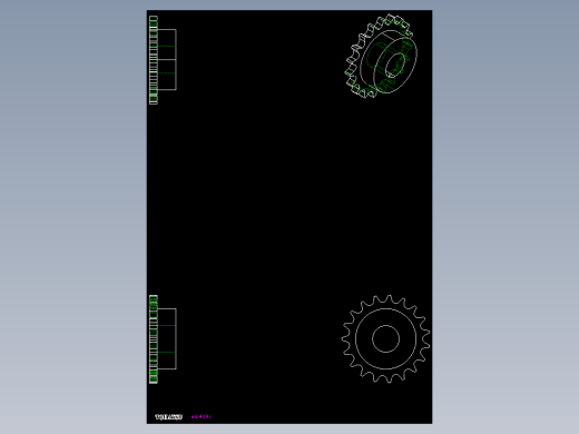 鏈輪惰輪EIS-X-2D多系列多零件图纸模型