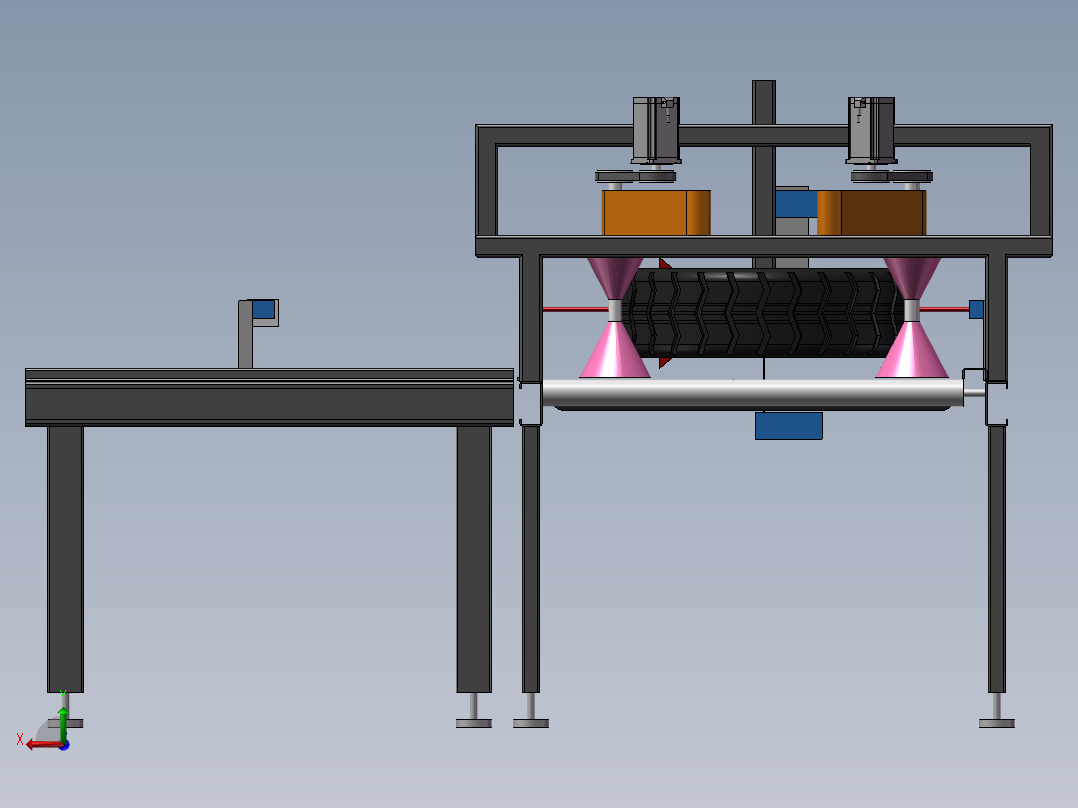 轮胎QC检测线后视图