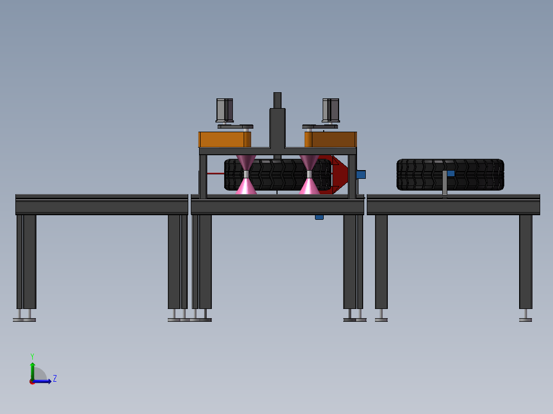 轮胎QC检测线左视图