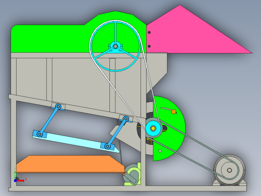 JX431-花生摘果机设计【全喂入式】三维proe+cad图前视缩略图