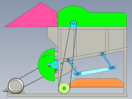 JX431-花生摘果机设计【全喂入式】三维proe+cad图俯视缩略图