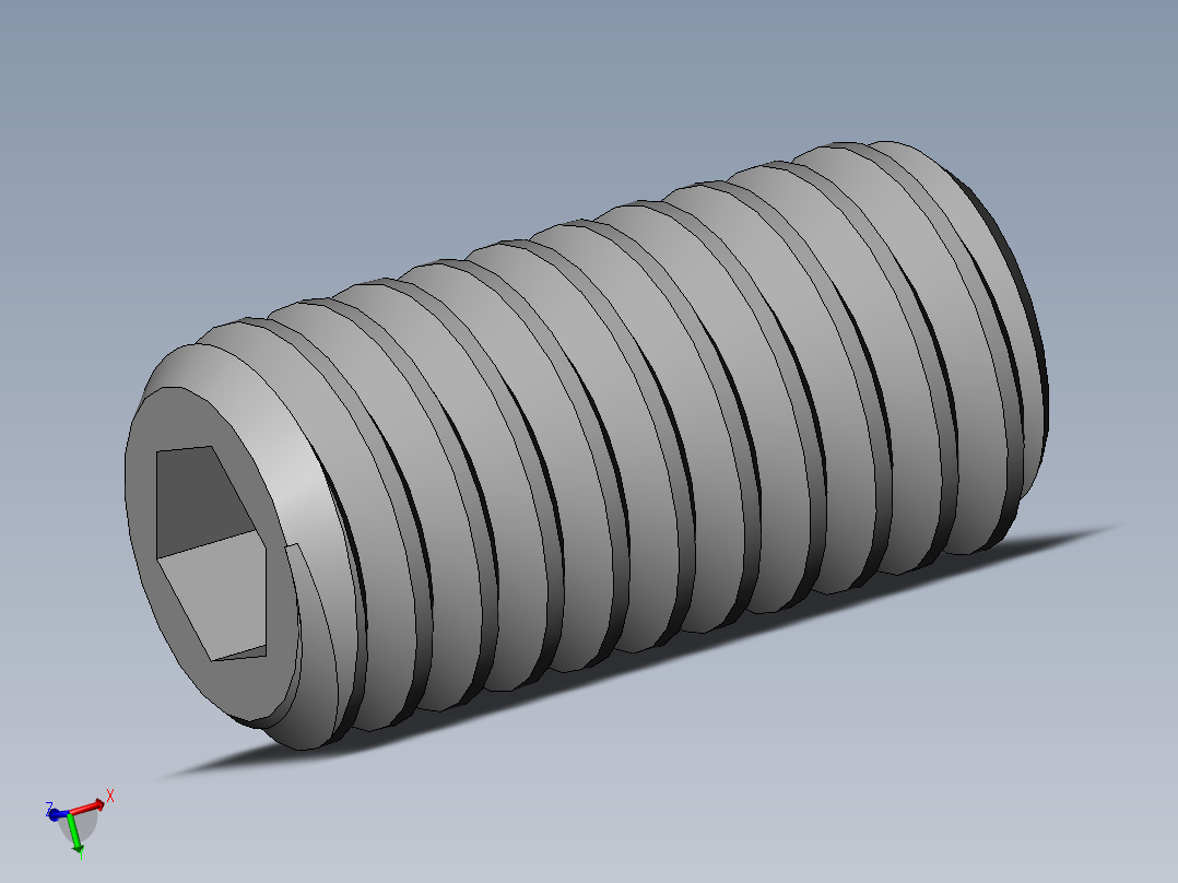 DIN 913-ISO 4026 固定螺钉-M4 L=8.SLDPRT主视图