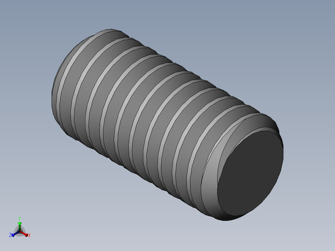 DIN 913-ISO 4026 固定螺钉-M4 L=8.SLDPRT正等轴测图