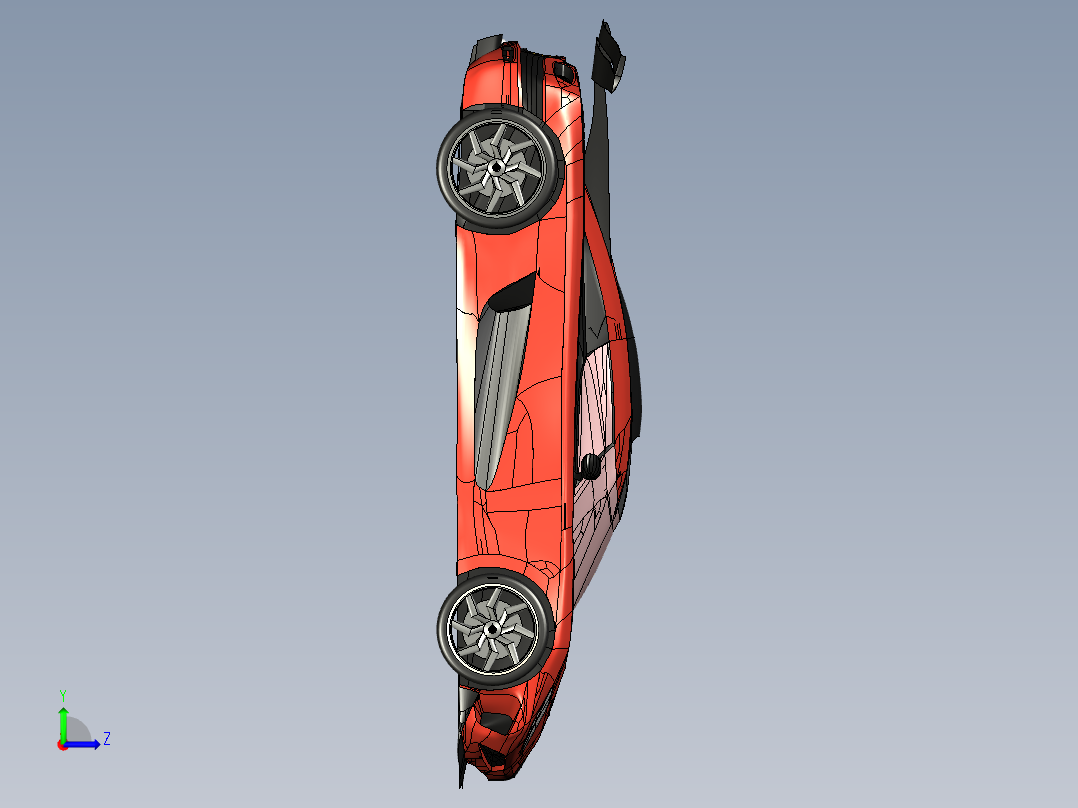 科尼赛克碳纤维汽车左视图