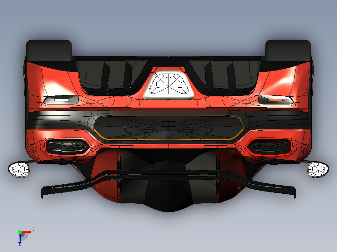 科尼赛克碳纤维汽车俯视图