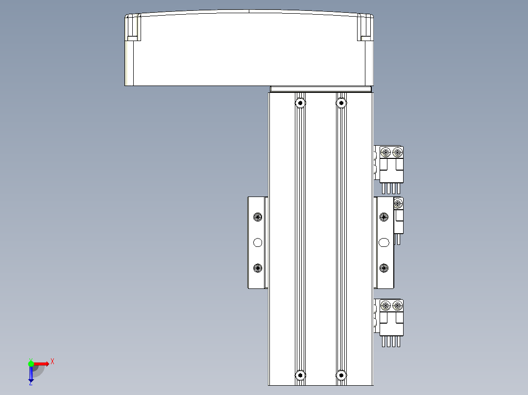 TPA-KNR-60E-1205C-L50A1-ML-H40-N3线性模块铝制底座俯视图
