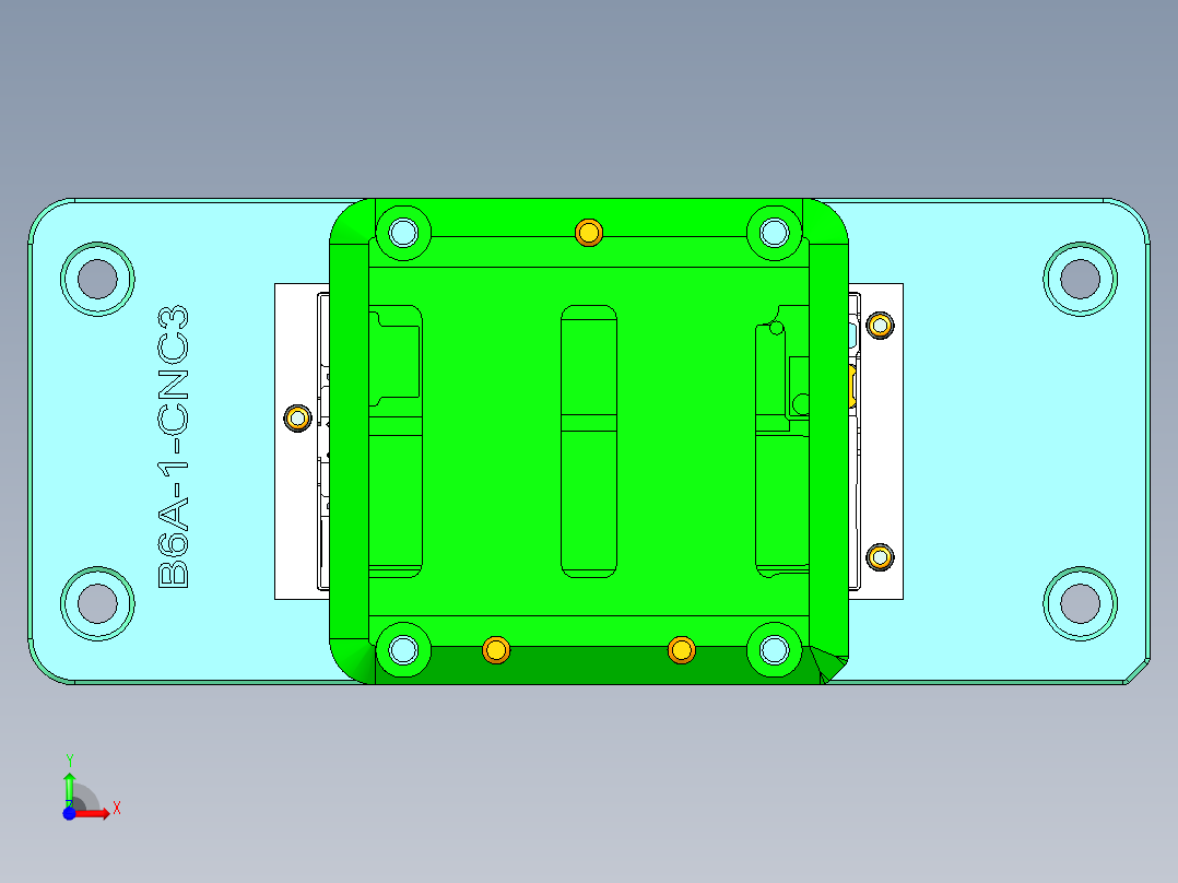 B6A-1-CNC3笔记本CNC工装夹具三维模型前视图