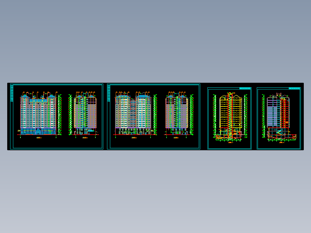湘江明珠高层住宅平立面图