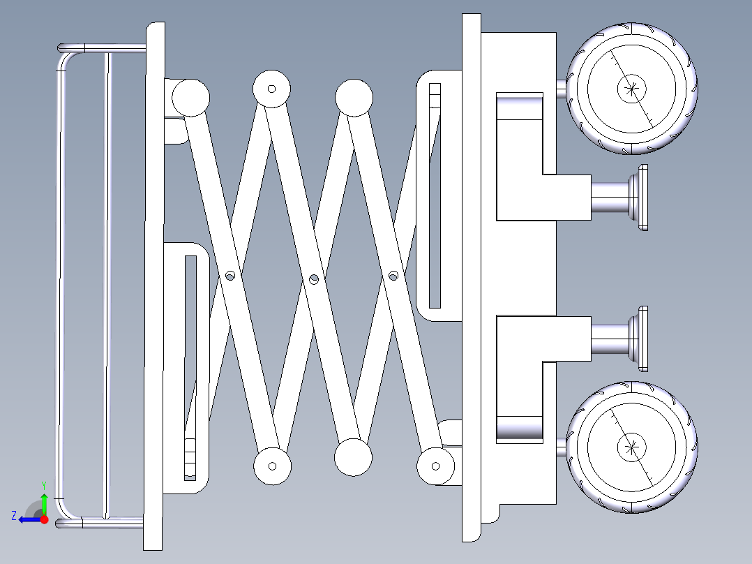 B3003293-剪式升降机车平台右视图