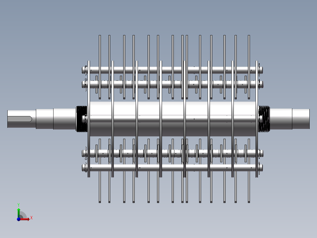 水滴式粉碎室粉碎机设计部件三维含cad图纸+说明书前视图