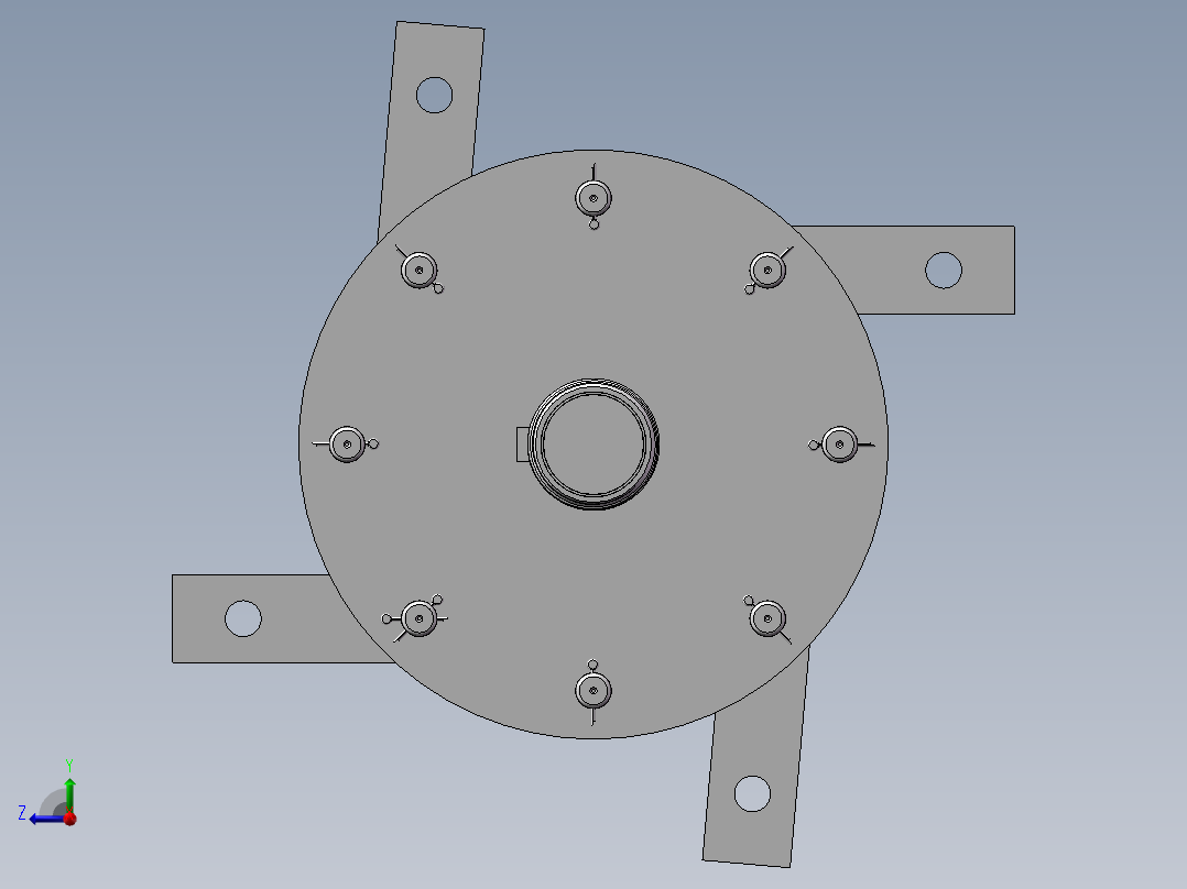 水滴式粉碎室粉碎机设计部件三维含cad图纸+说明书右视图