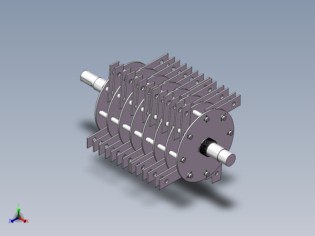 水滴式粉碎室粉碎机设计部件三维含cad图纸+说明书正等轴测图