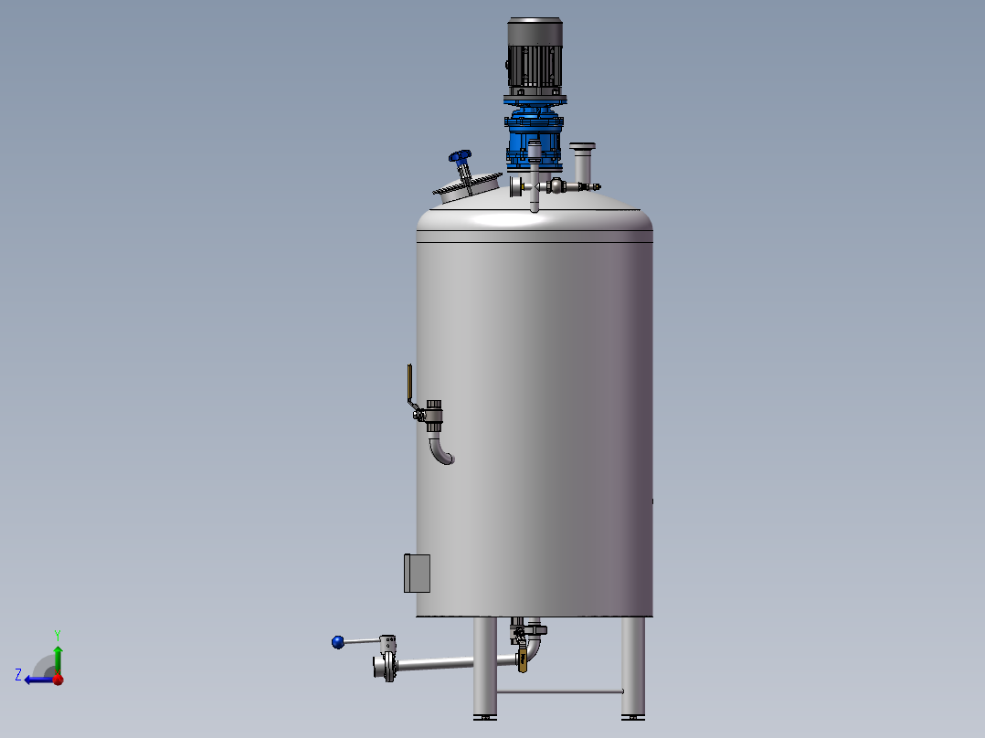压力容积、糖浆桶100l右视图