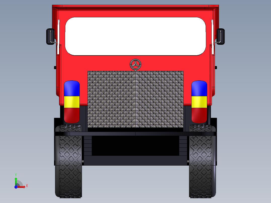 翻斗卡车玩具模型前视图