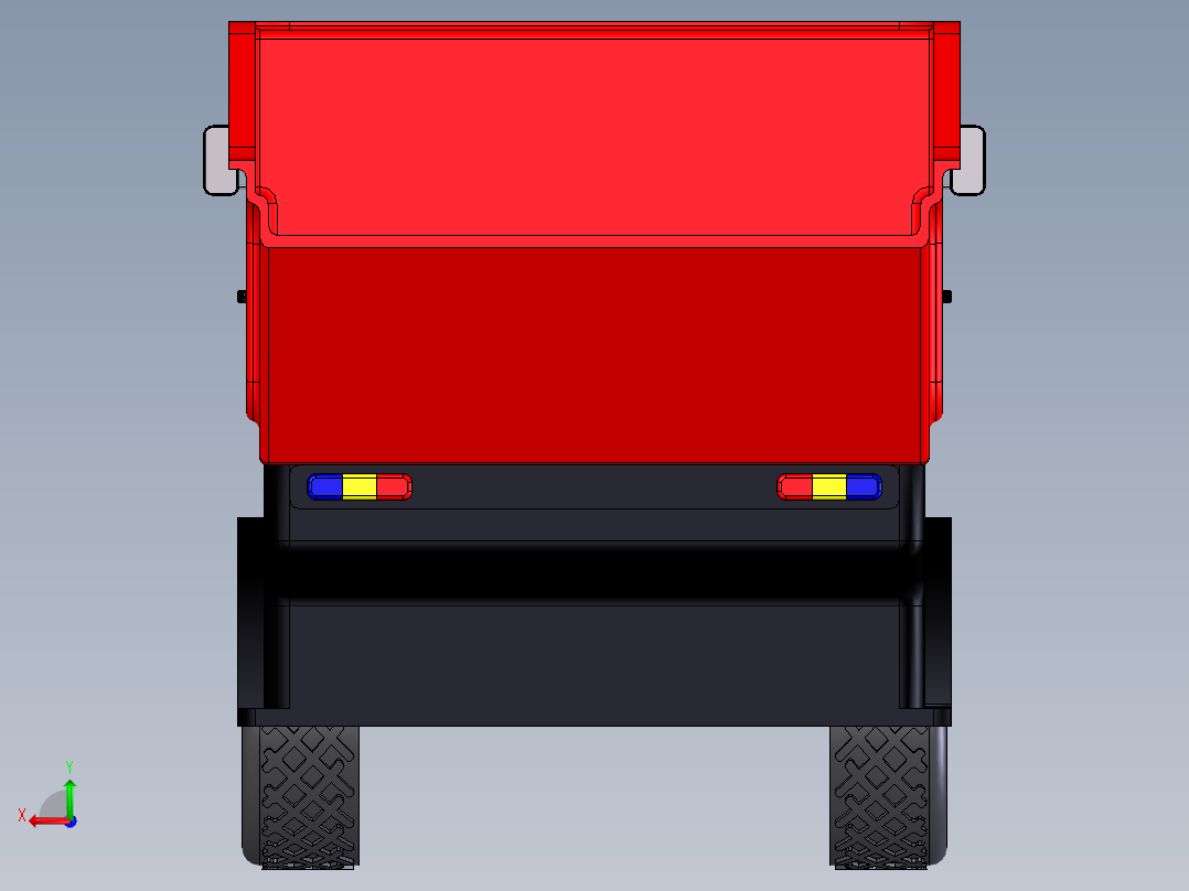 翻斗卡车玩具模型后视图