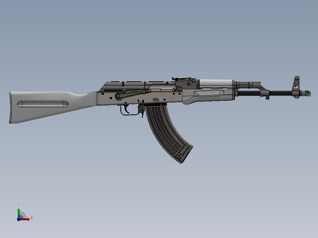 手枪左轮冲锋枪老式狙击步枪设计3D图纸AK47-43 SW