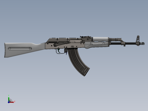 手枪左轮冲锋枪老式狙击步枪设计3D图纸AK47-43 SW