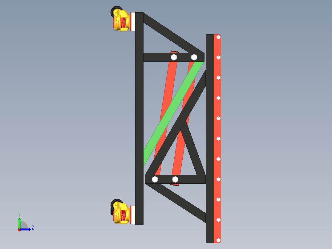 剪刀式升降机构左视图