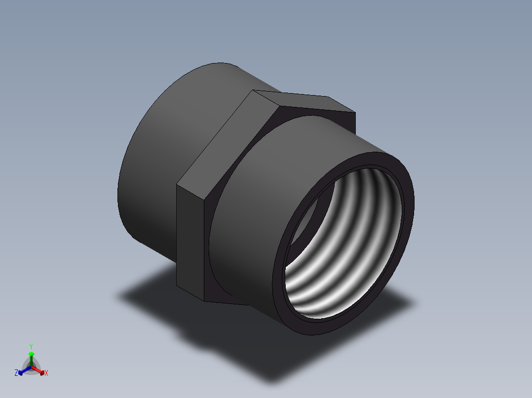 COUPLING_DN32_PN10_U-PVC正等轴测图