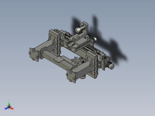 滑块式三轴中心可调打孔机正等轴测缩略图