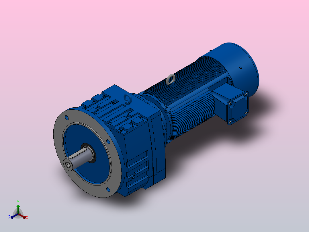 RF87法兰轴伸式安装斜齿轮减速机RF87-YVB2.2-4P-100-M1-0°-Φ350主视图