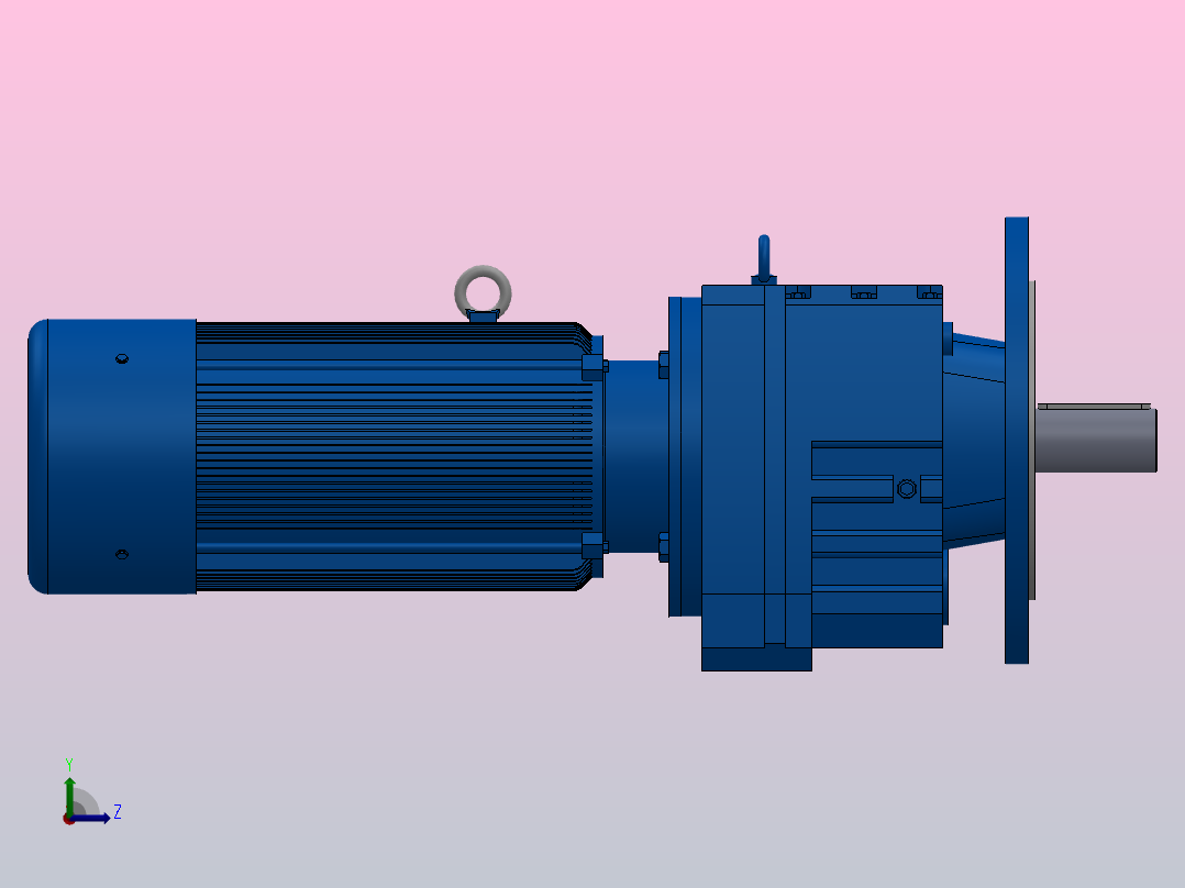 RF87法兰轴伸式安装斜齿轮减速机RF87-YVB2.2-4P-100-M1-0°-Φ350左视图