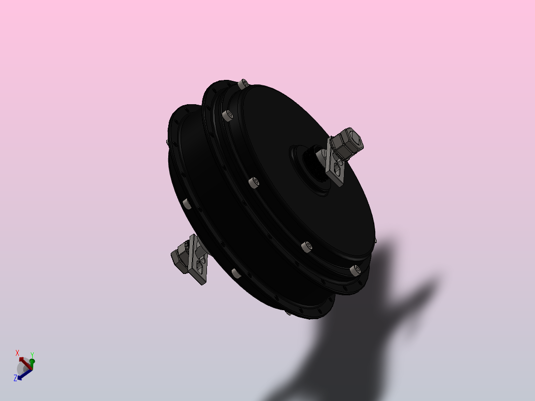 QS205轮毂电机的实际尺寸主视图