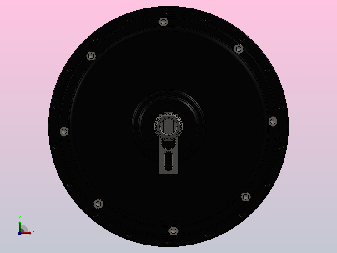 QS205轮毂电机的实际尺寸前视图