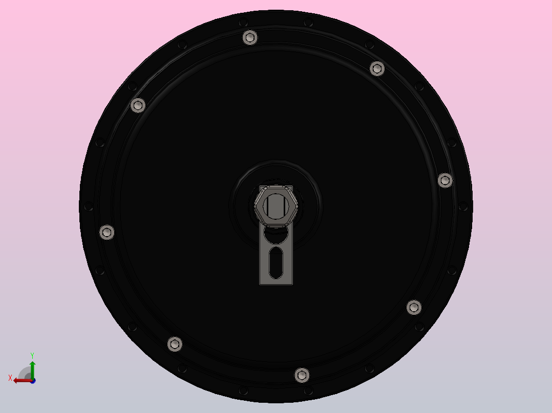 QS205轮毂电机的实际尺寸后视图