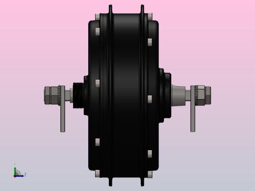 QS205轮毂电机的实际尺寸左视缩略图