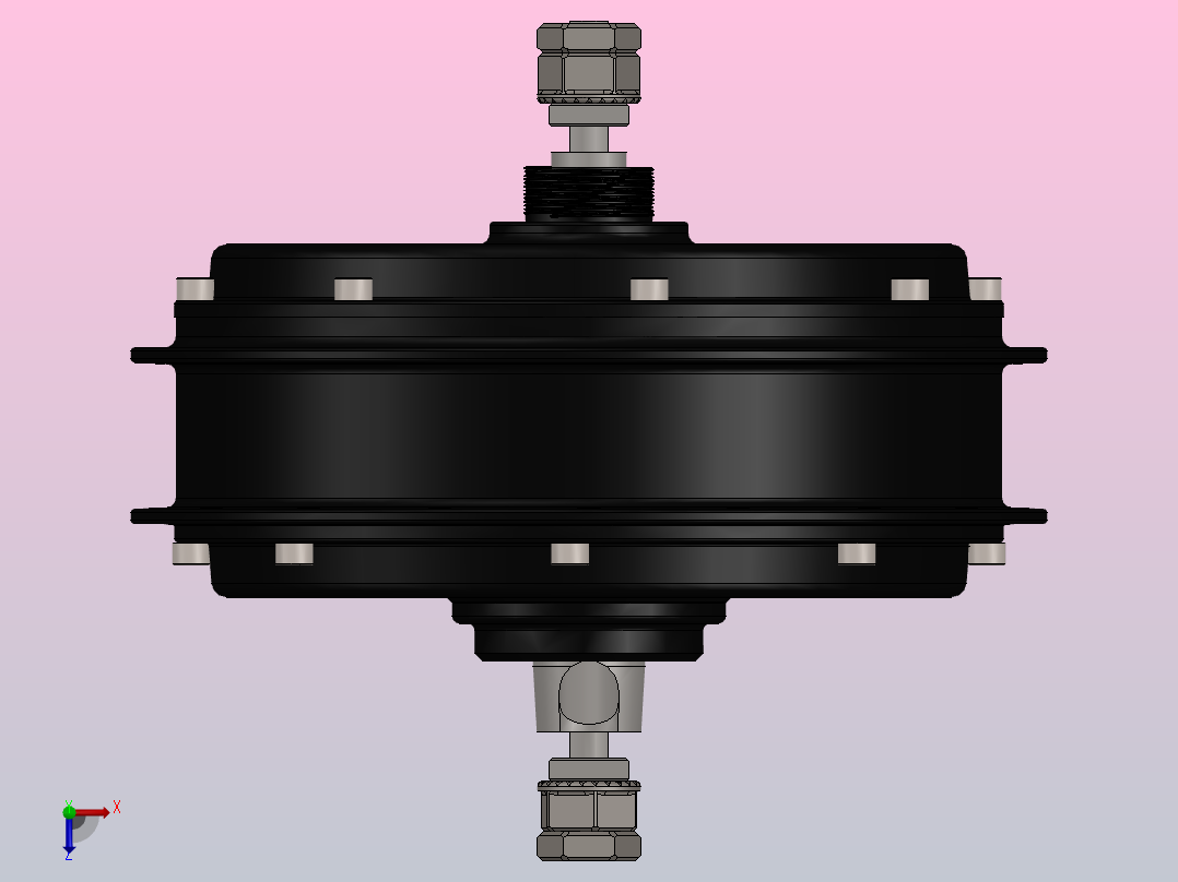 QS205轮毂电机的实际尺寸俯视图