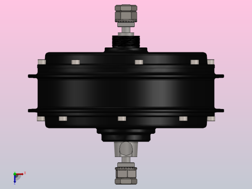 QS205轮毂电机的实际尺寸俯视缩略图
