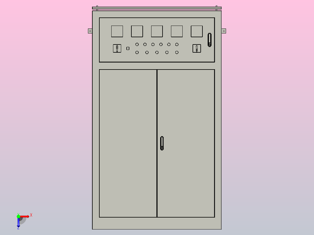 TNSZ-350～500柱式交流自动稳压器三维模型202010俯视图