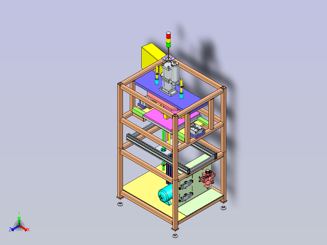 双向挤压工装设计正等轴测图