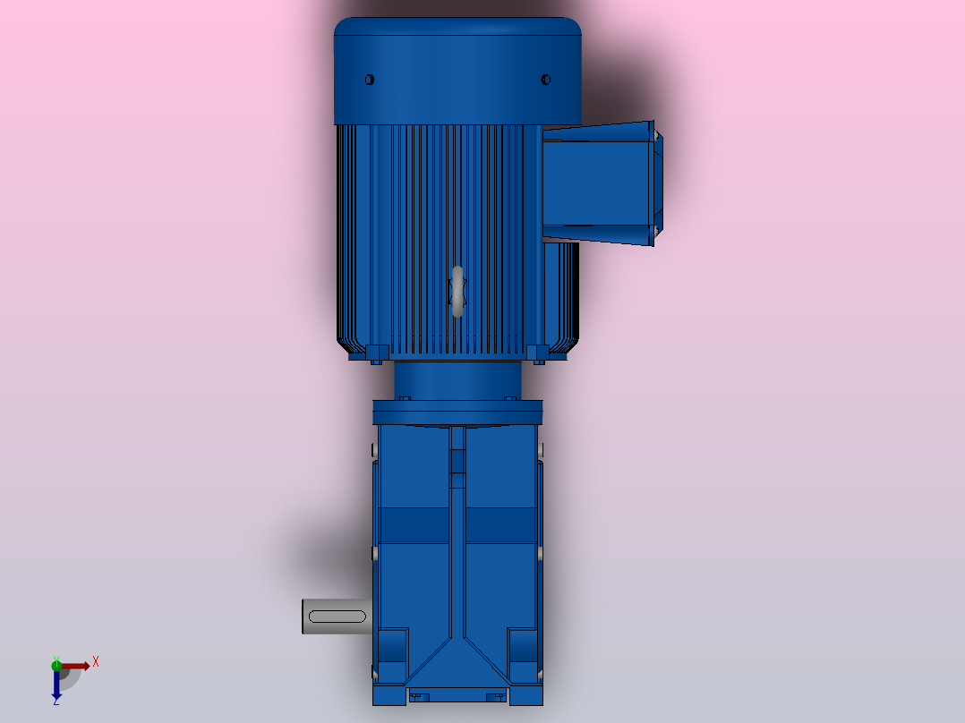 K37底脚轴伸式安装螺旋锥齿轮减速机K37-Y0.75-4P-12.14-M1-0°-B俯视图