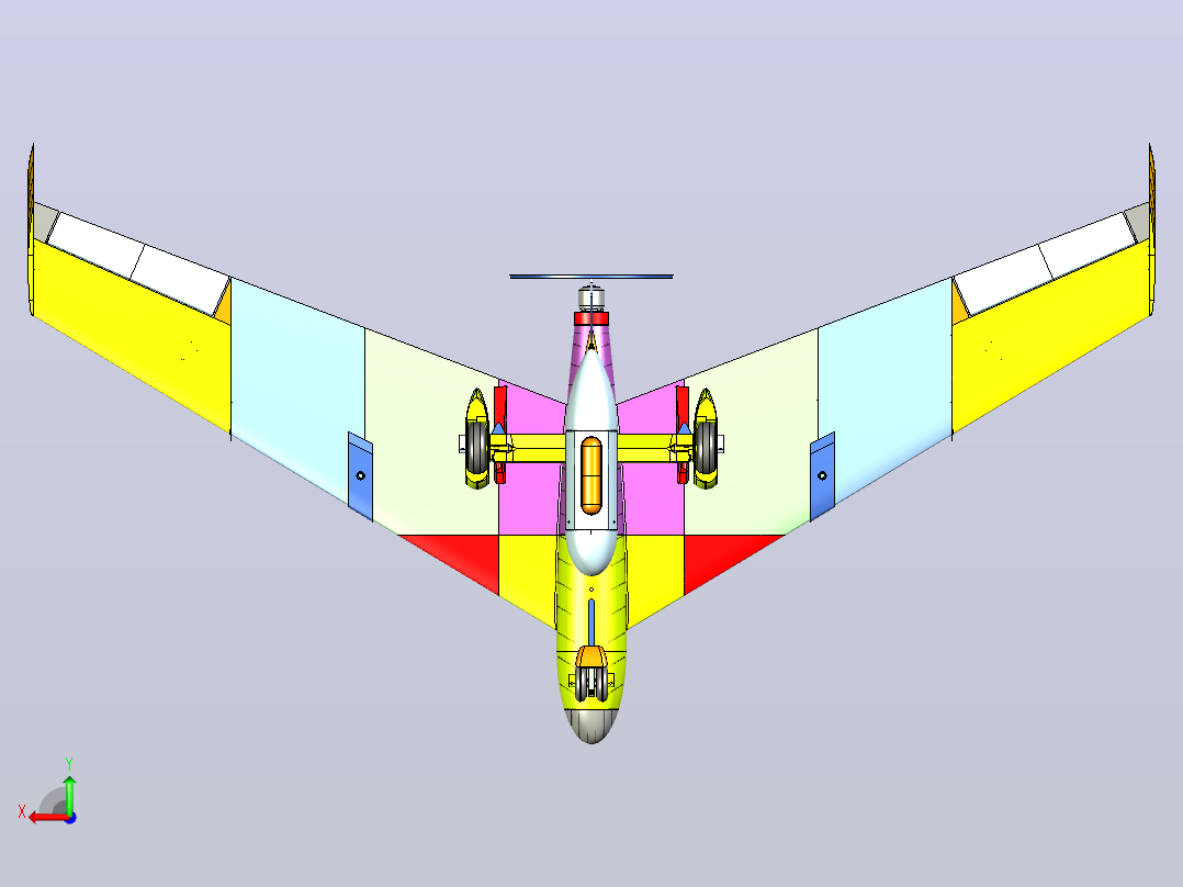 飞机模型3D设计后视图