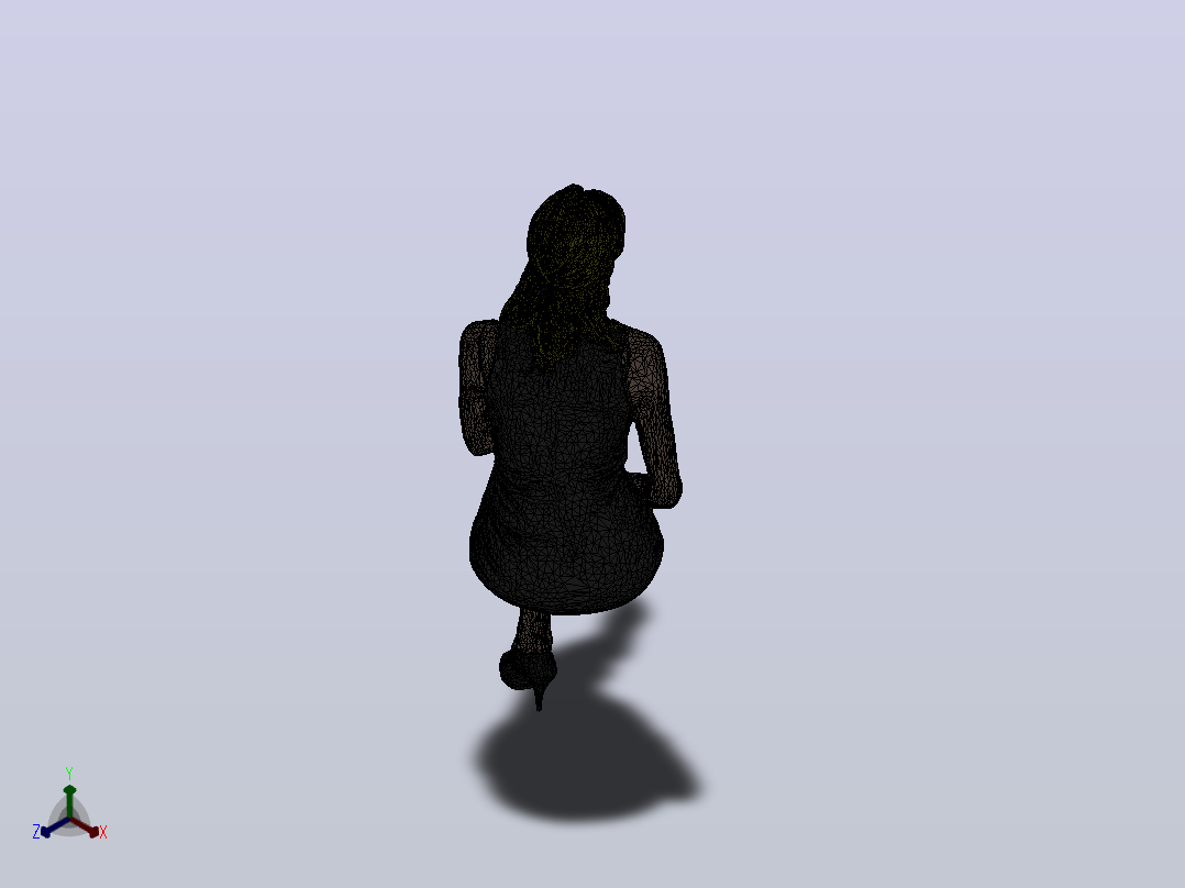 坐着的女人正等轴测图