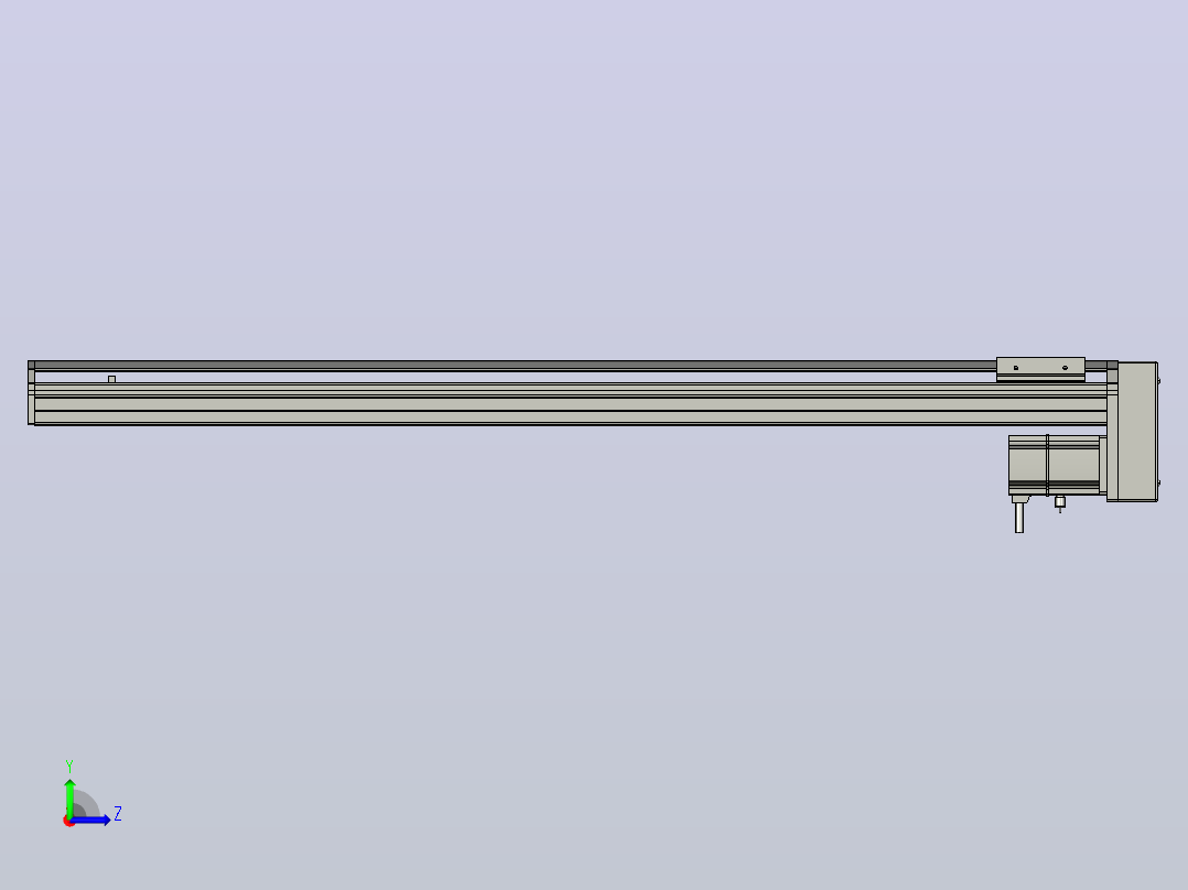 SYS12-900-BM-200W滚珠花健、支撑座、滚珠丝杠、交叉导轨、直线模组.STEP左视图