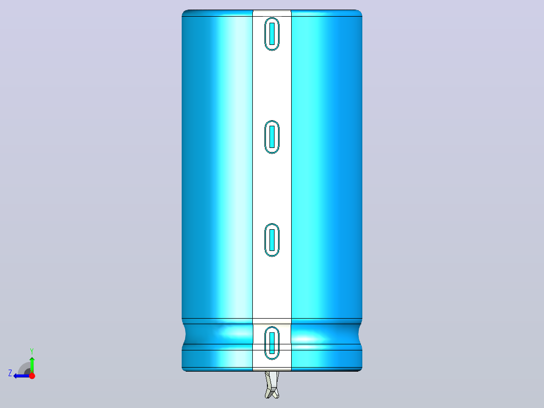 25 x50蓝白底片电解电容器右视图