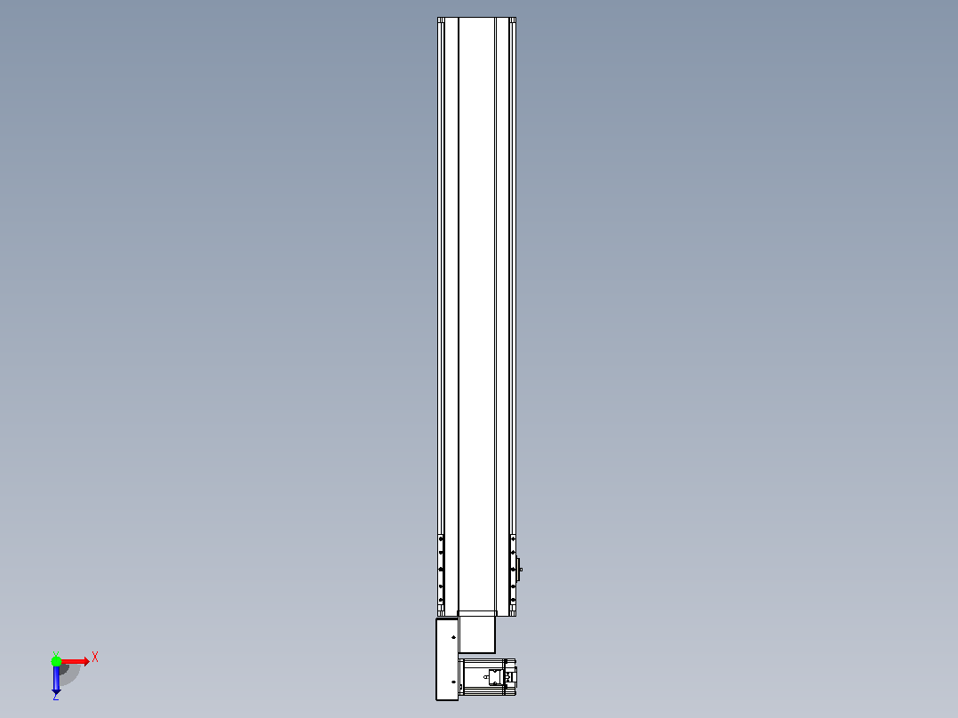 皮带直线轴半封闭可选导轨TPA-HNB-175D-140-L1050-ML-Y-P75-N3俯视图